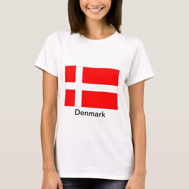 Flagge von Dänemark T-Shirt (Vorderseite)