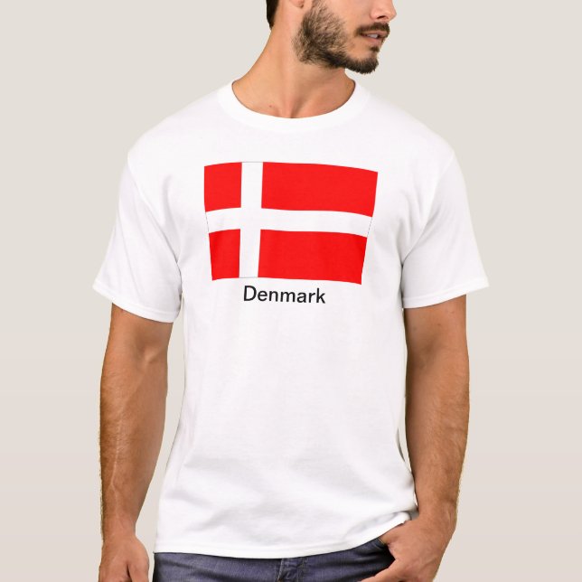 Flagge von Dänemark T-Shirt (Vorderseite)