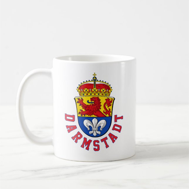 Flagge von Darmstadt, Deutschland Kaffeetasse (Links)