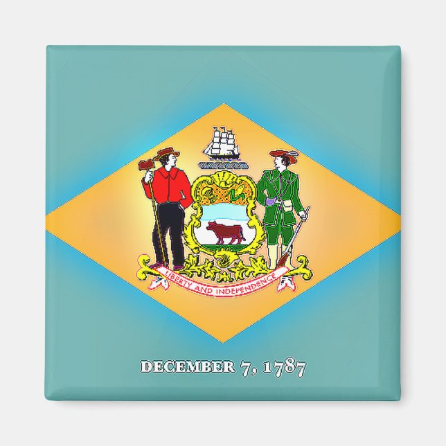 Flagge von Delaware Magnet (Vorne)