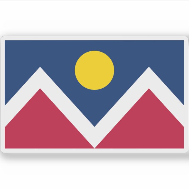 Flagge von Denver, Colorado Aufkleber (Vorderseite)