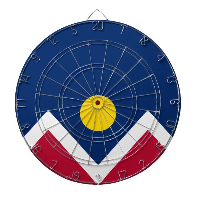 Flagge von Denver (Colorado, USA) Dartscheibe (vorne)