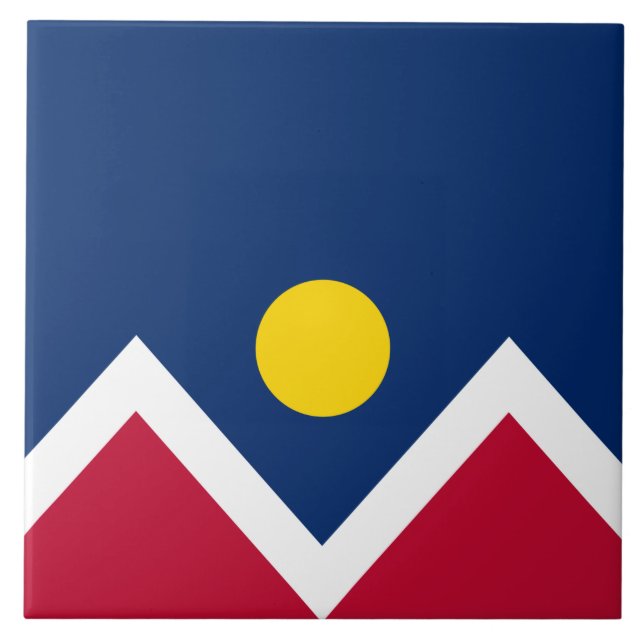 Flagge von Denver (Colorado, USA) Fliese (Vorderseite)