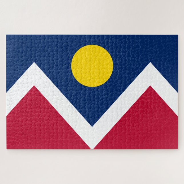 Flagge von Denver (Colorado, USA) Puzzle (Horizontal)