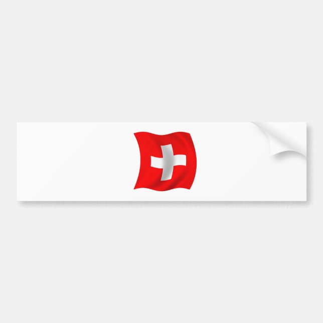 Flagge von der Schweiz Autoaufkleber (Vorne)