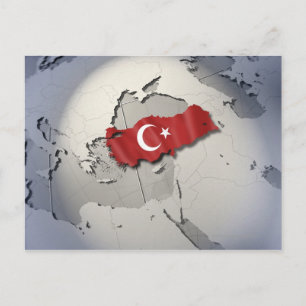 Flagge von der Türkei Postkarte