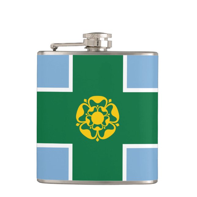 Flagge von Derbyshire Hip Flask Flachmann (Vorderseite)