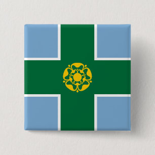 Flagge von Derbyshire (Landkreis von England, UK) Button