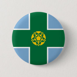 Flagge von Derbyshire (Landkreis von England, UK) Button