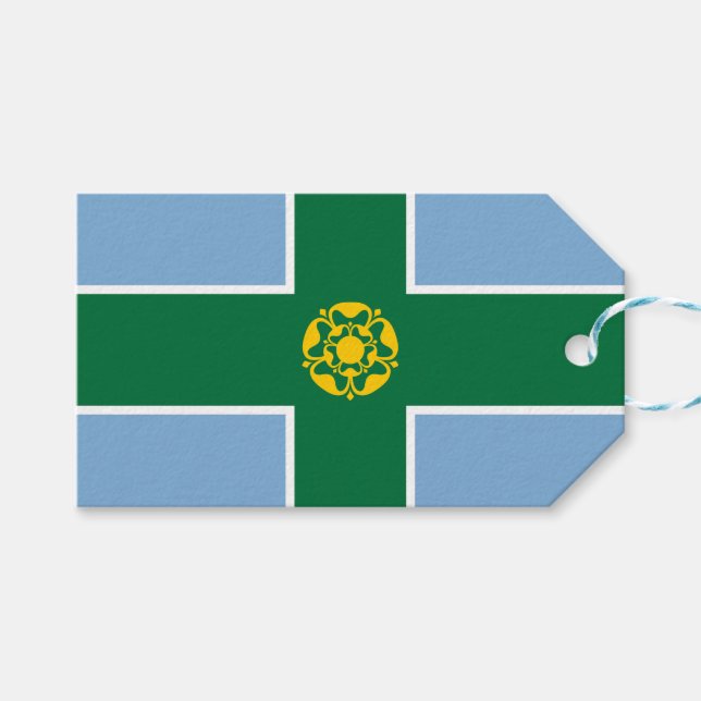 Flagge von Derbyshire (Landkreis von England, UK) Geschenkanhänger (Vorderseite (Horizontal))