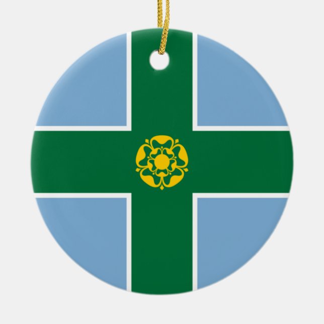 Flagge von Derbyshire (Landkreis von England, UK) Keramik Ornament (Vorne)