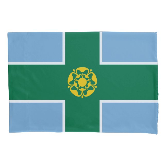Flagge von Derbyshire (Landkreis von England, UK) Kissenbezug (Vorderseite-Links)