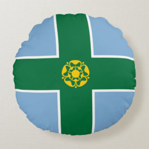 Flagge von Derbyshire (Landkreis von England, UK) Rundes Kissen