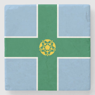 Flagge von Derbyshire (Landkreis von England, UK) Steinuntersetzer