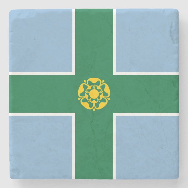 Flagge von Derbyshire (Landkreis von England, UK) Steinuntersetzer (Vorderseite)