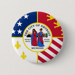 Flagge von Detroit, Michigan Button