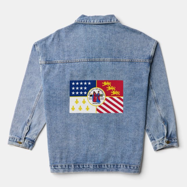 Flagge von Detroit, Michigan Jeansjacke (Rückseite)
