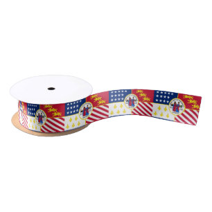 Flagge von Detroit, Michigan Satin Ribbon Satinband