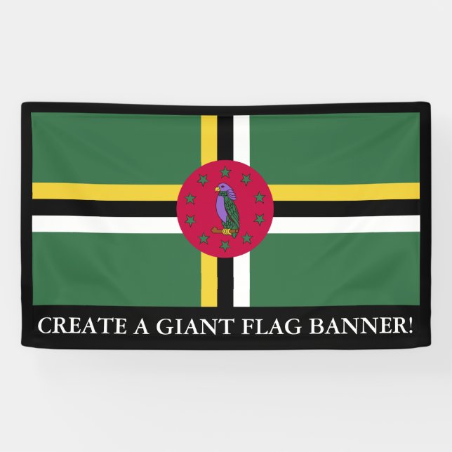 Flagge von Dominica Banner (Horizontal)