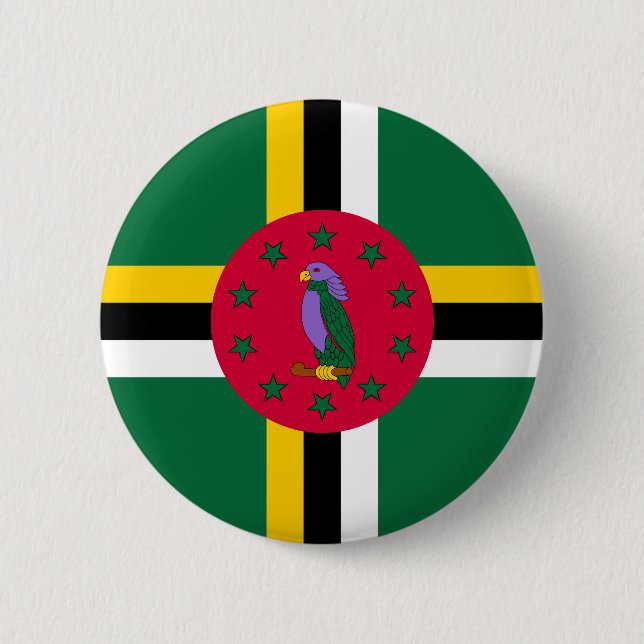 Flagge von Dominica Button (Vorderseite)