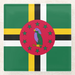 Flagge von Dominica Glasuntersetzer
