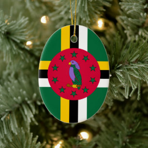Flagge von Dominica Keramik Ornament