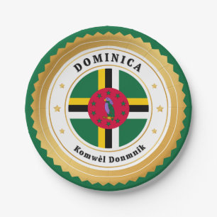 Flagge von Dominica Pappteller