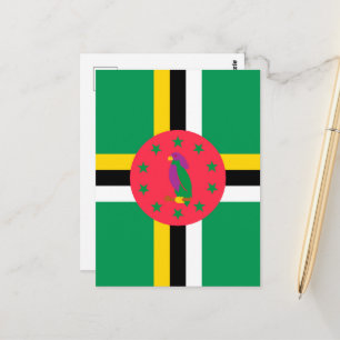 Flagge von Dominica Postkarte