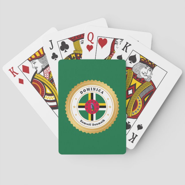 Flagge von Dominica Spielkarten (Rückseite)