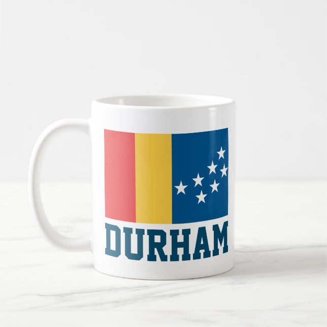 Flagge von Durham, North Carolina Kaffeetasse (Links)