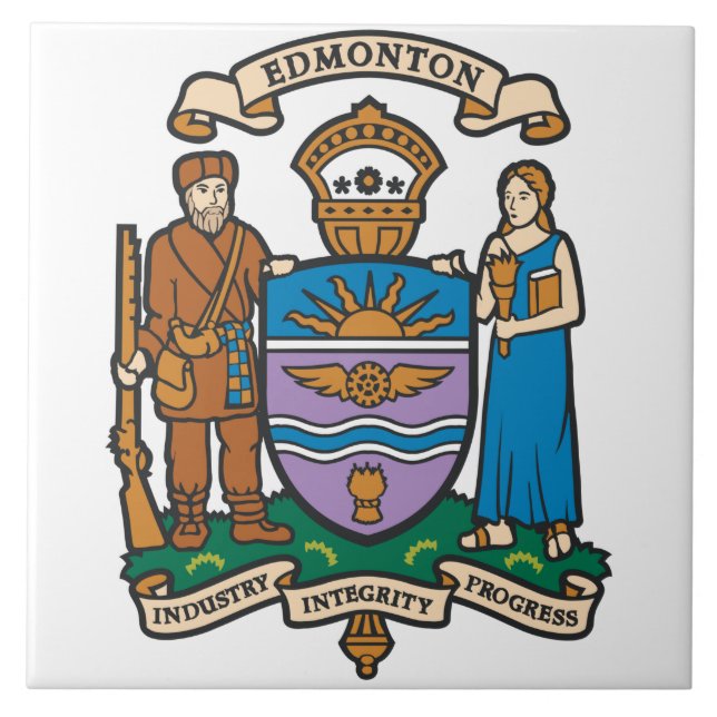 Flagge von Edmonton (Alberta, Kanada) Fliese (Vorderseite)