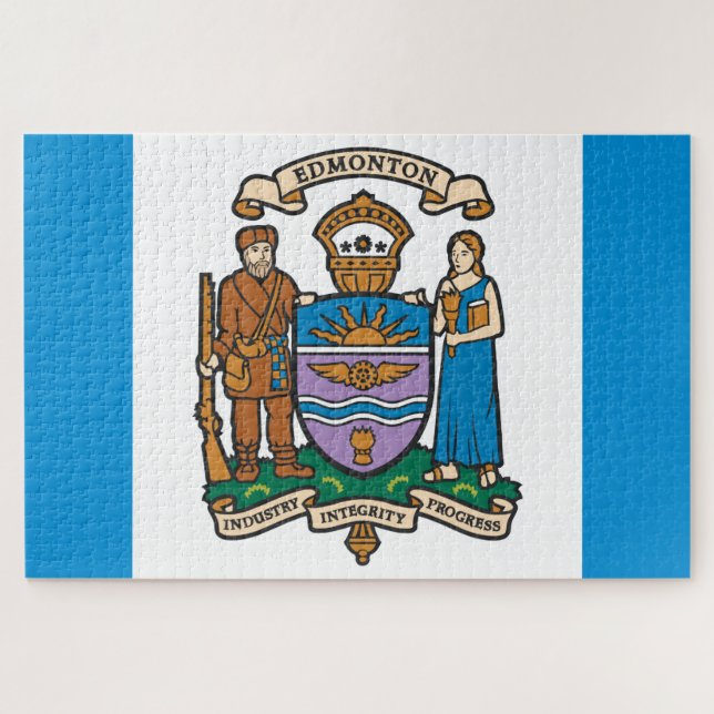 Flagge von Edmonton (Alberta, Kanada) Puzzle (Horizontal)