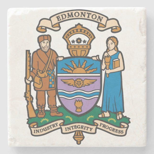 Flagge von Edmonton (Alberta, Kanada) Steinuntersetzer (Vorderseite)