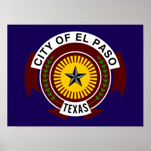 Flagge von El Paso Poster