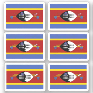 Flagge von Eswatini - ein Sammelaufkleber Aufkleber