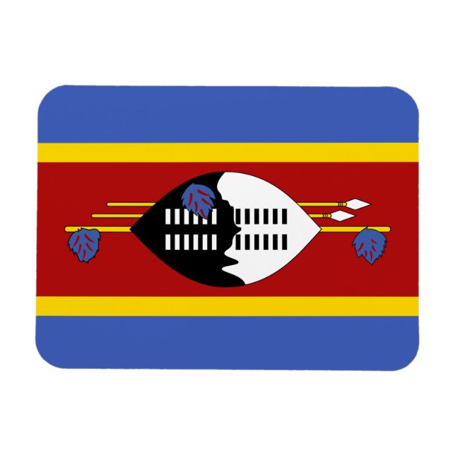 Flagge von Eswatini Magnet (Horizontal)