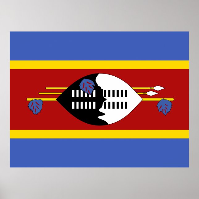 Flagge von Eswatini Poster (Vorne)