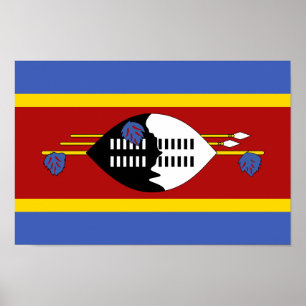 Flagge von Eswatini Poster