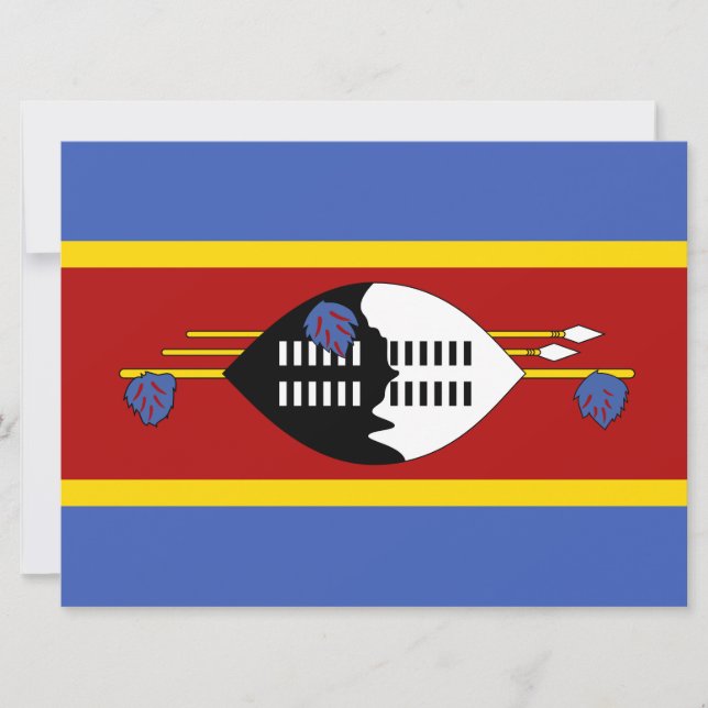 Flagge von Eswatini (Swasiland) Karte (Vorderseite)