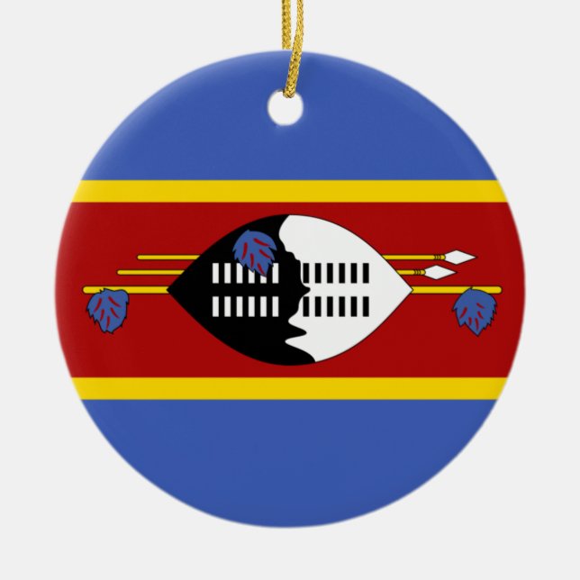 Flagge von Eswatini (Swasiland) Keramik Ornament (Vorne)