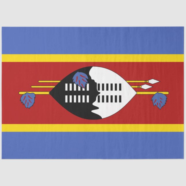 Flagge von Eswatini (Swasiland) Seidenpapier (Vorderseite)