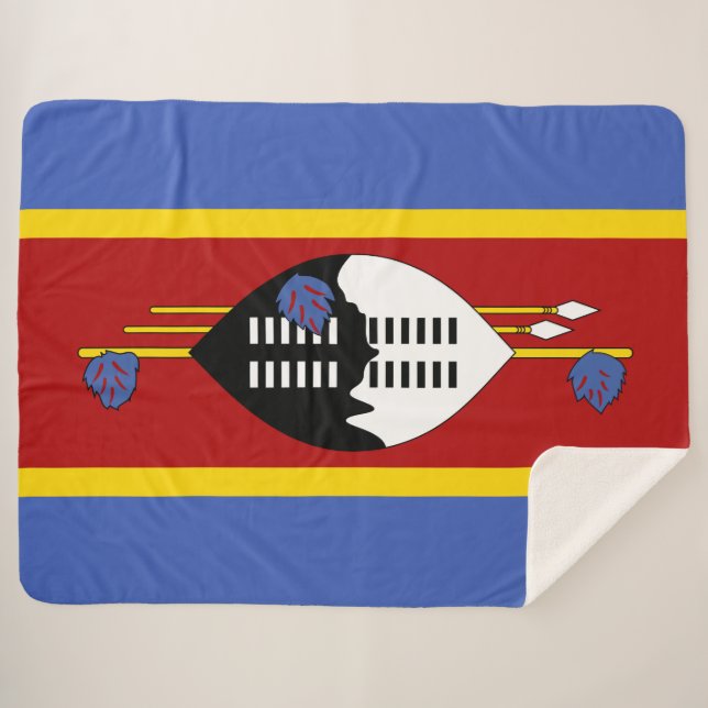 Flagge von Eswatini (Swasiland) Sherpadecke (Vorderseite (Horizontal))