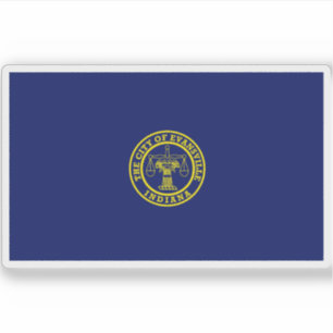 Flagge von Evansville, Indiana Aufkleber