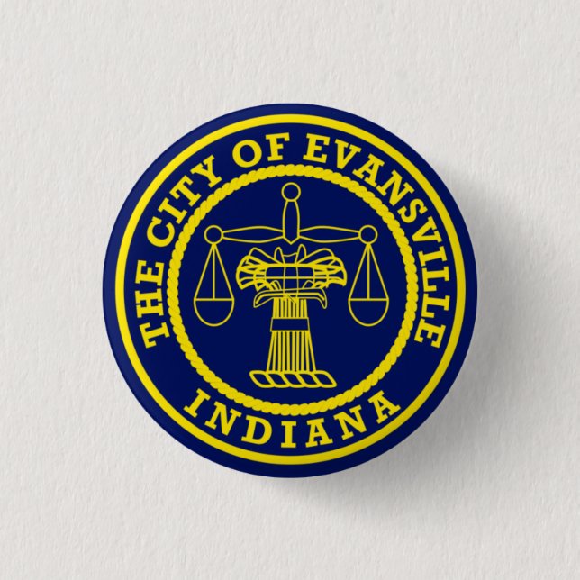 Flagge von Evansville, Indiana Button (Vorderseite)