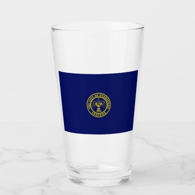 Flagge von Evansville (Indiana) Glas (Vorderseite)