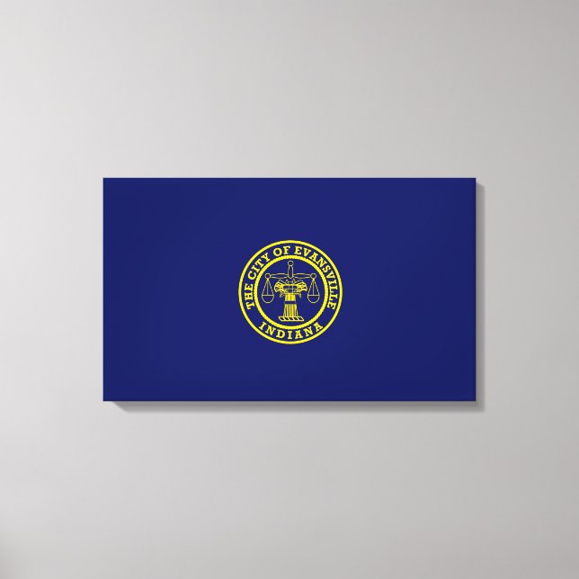 Flagge von Evansville (Indiana) Leinwanddruck (Vorderseite)
