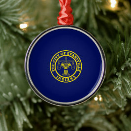 Flagge von Evansville (Indiana) Ornament Aus Metall