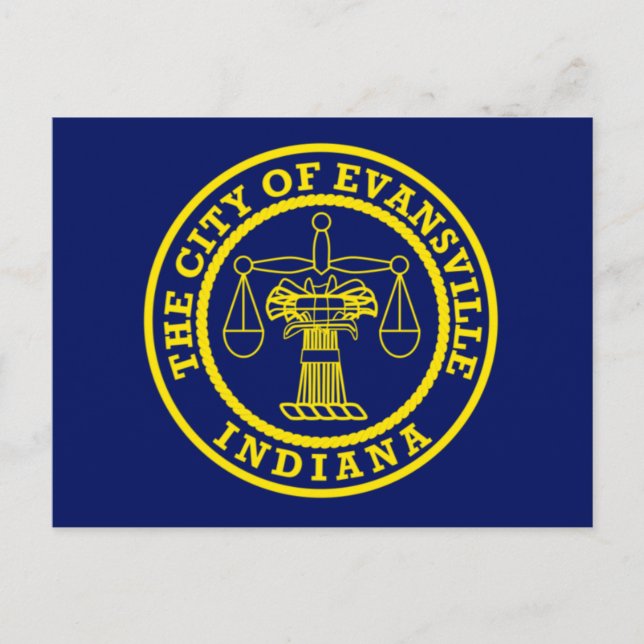 Flagge von Evansville, Indiana Postkarte (Vorderseite)