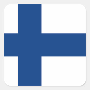 Flagge von Finnland Quadratischer Aufkleber