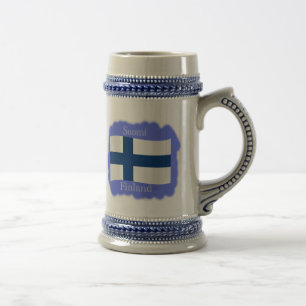 Flagge von Finnland-Tasse Bierglas